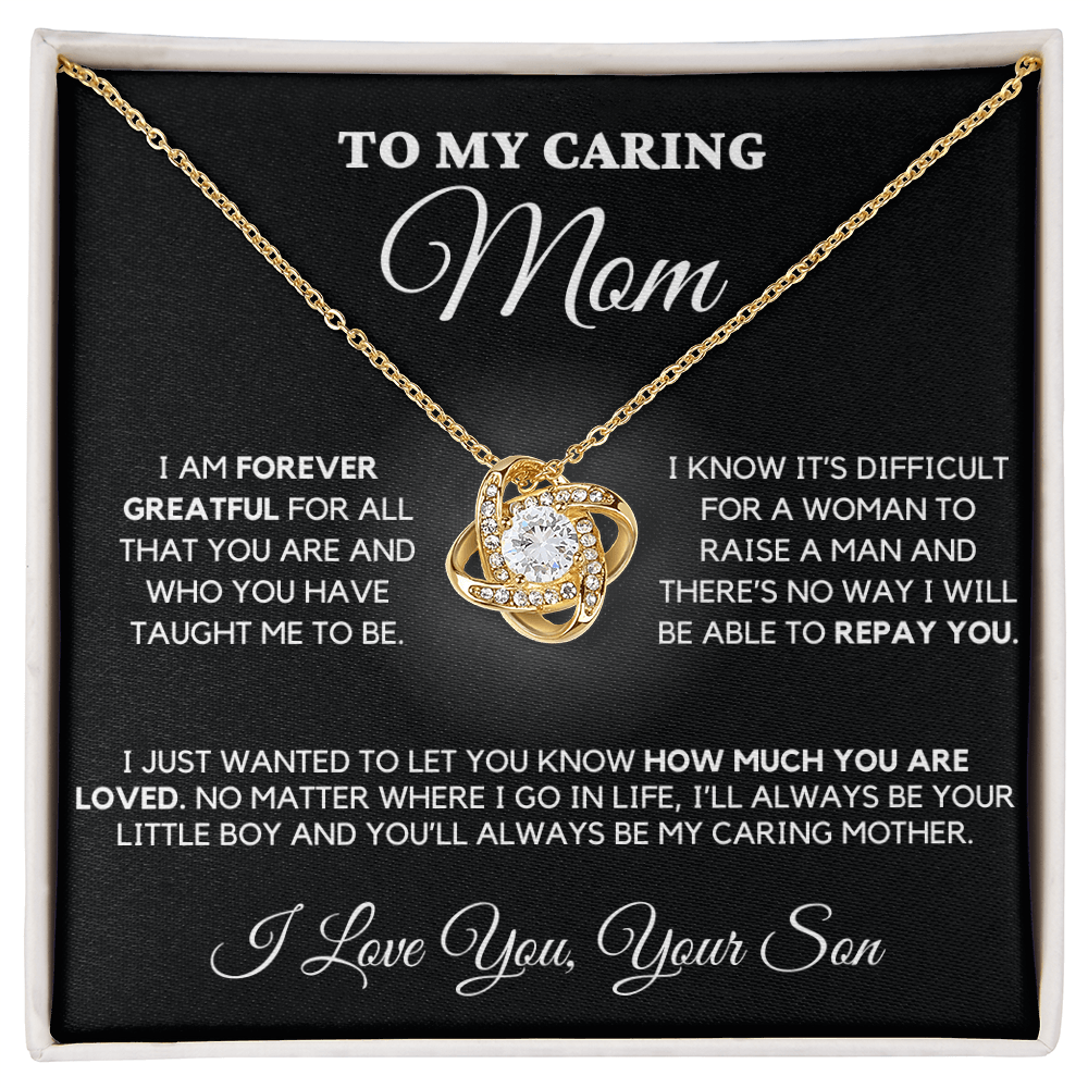 To My Caring Mom - Love Knot Necklace