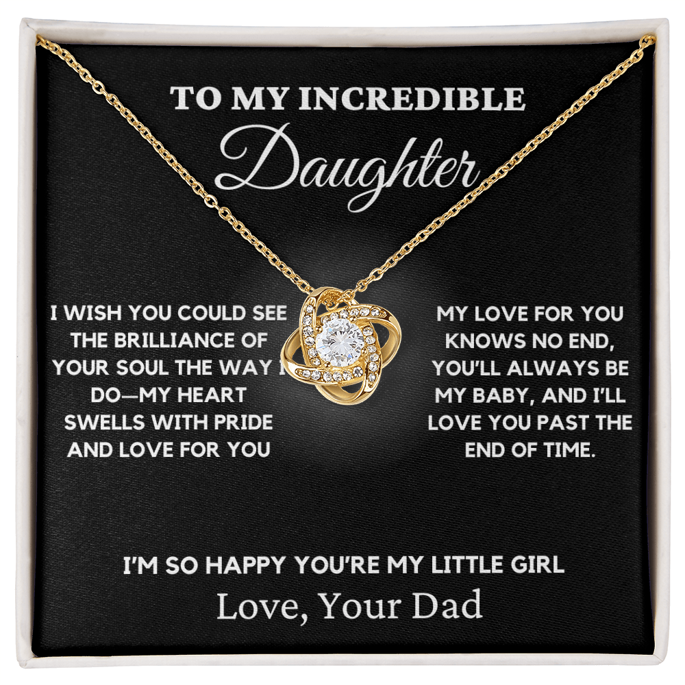 To My Incredible Daughter - Love Knot Necklace 2