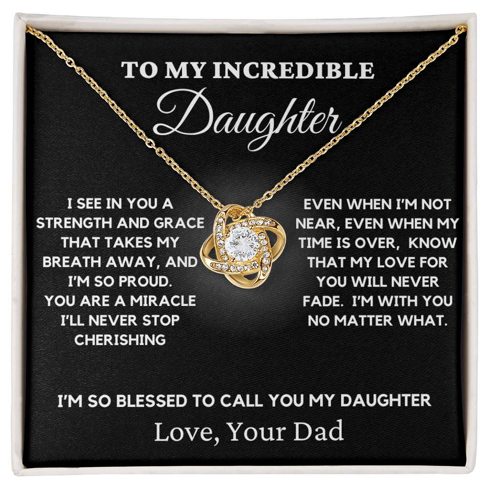 To My Incredible Daughter - Love Knot Necklace 3