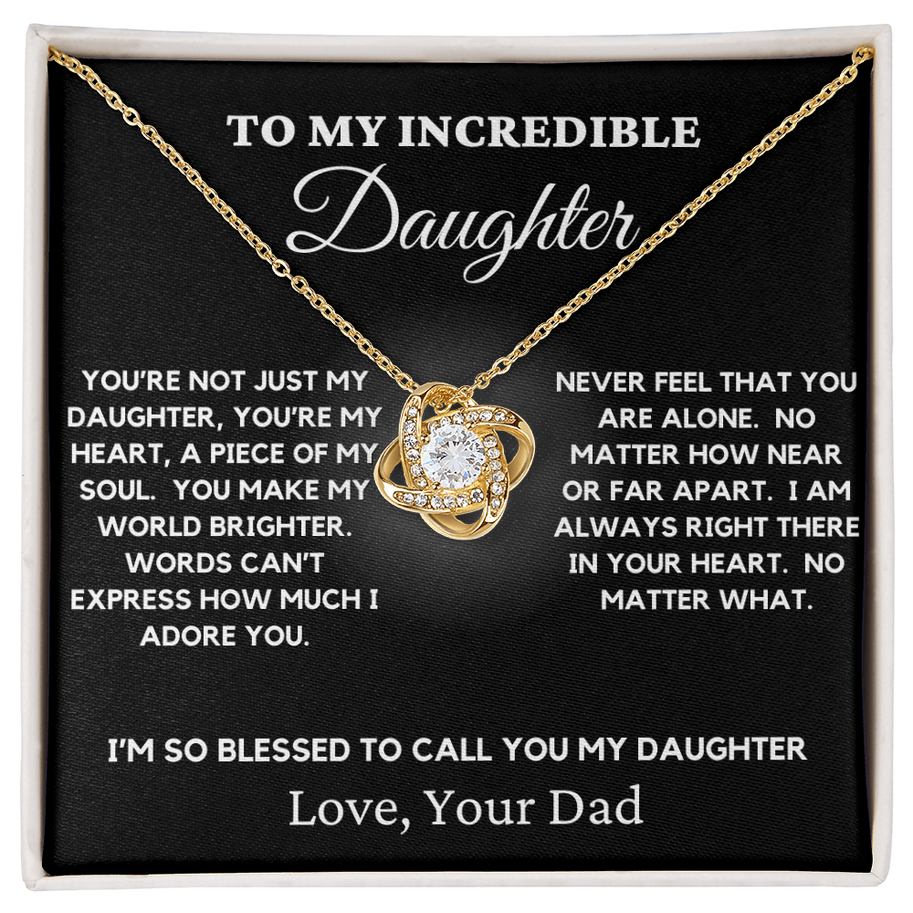 To My Incredible Daughter - Love Knot Necklace 4