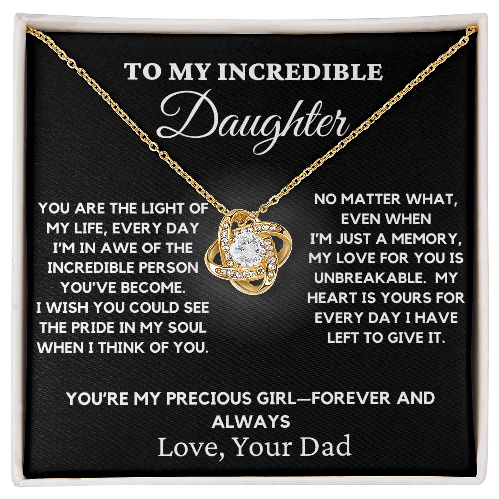 To My Incredible Daughter - Love Knot Necklace 5