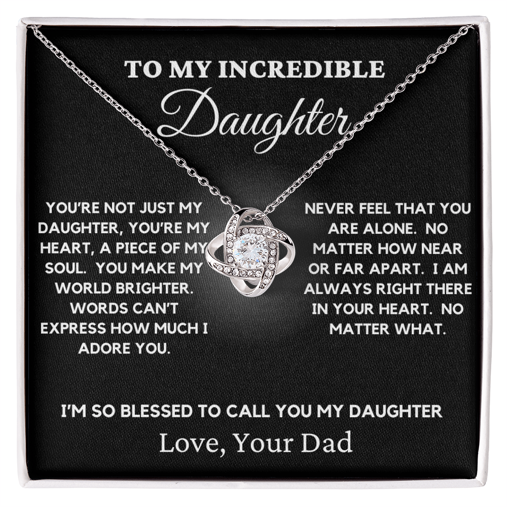 To My Incredible Daughter - Love Knot Necklace 4