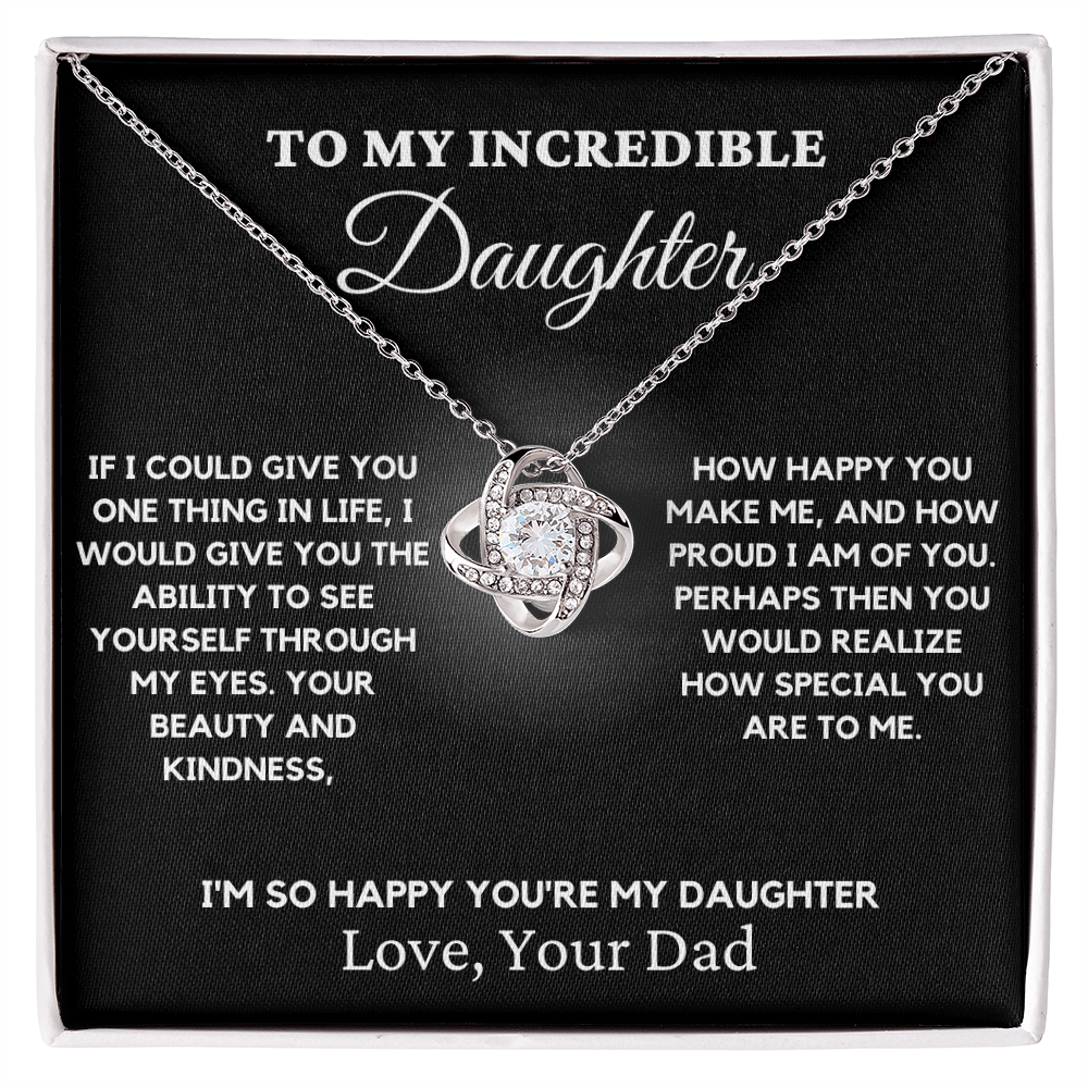 To My Incredible Daughter - Love Knot Necklace 1