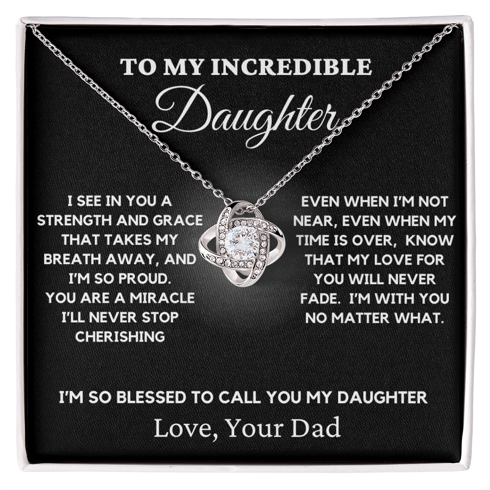 To My Incredible Daughter - Love Knot Necklace 3