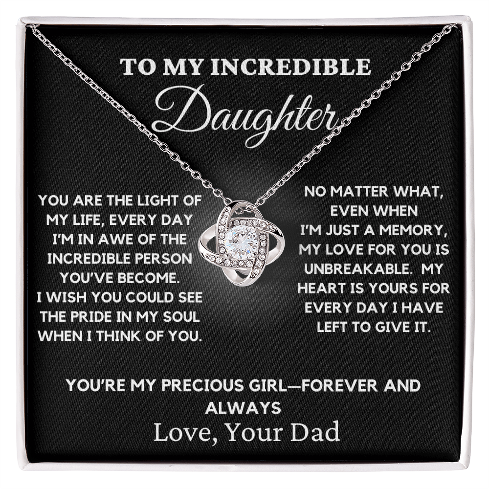 To My Incredible Daughter - Love Knot Necklace 5