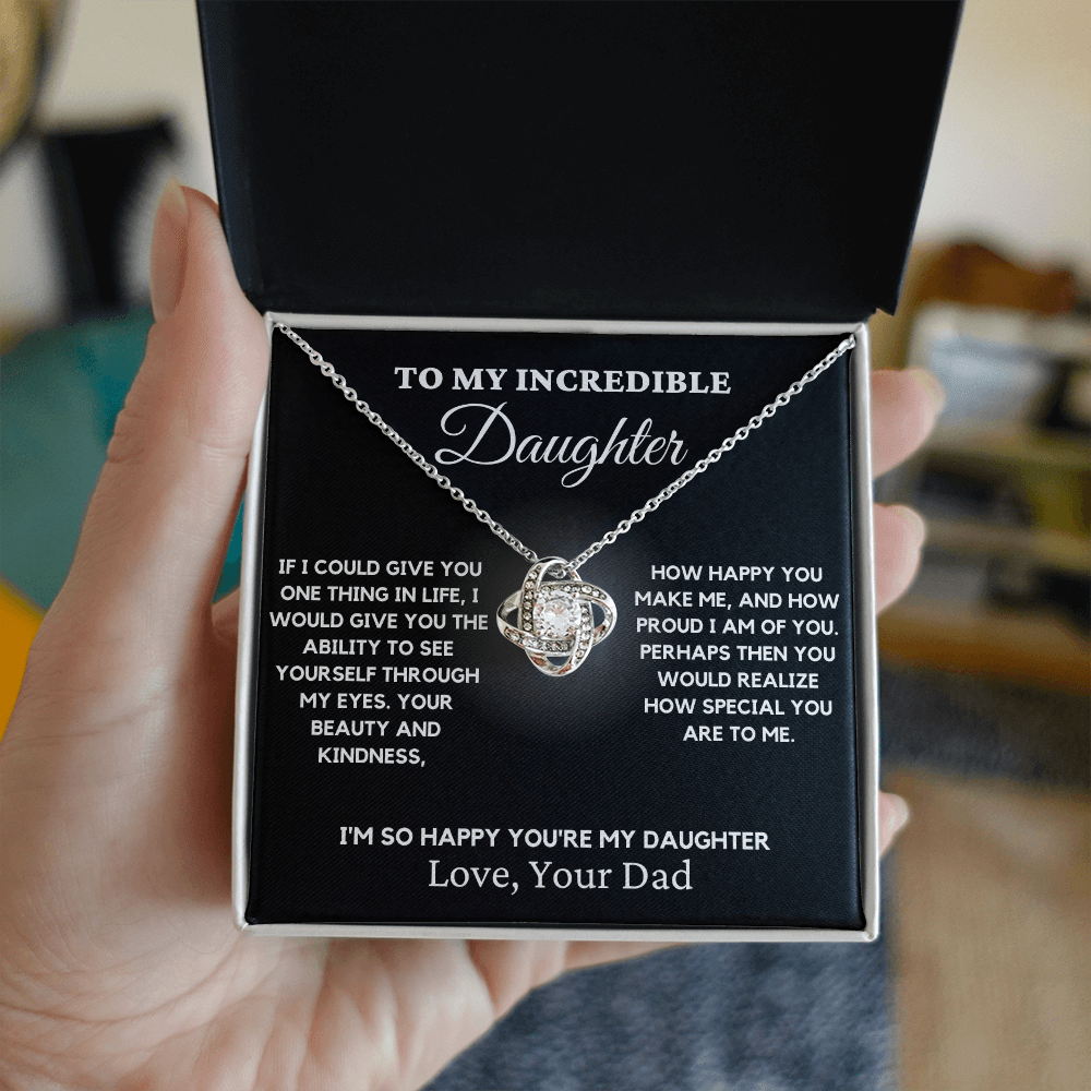 To My Incredible Daughter - Love Knot Necklace 1