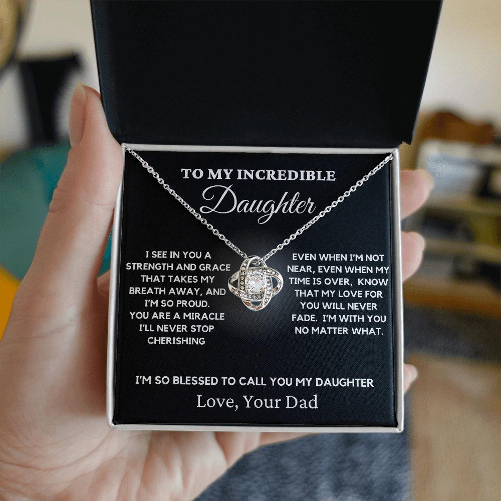 To My Incredible Daughter - Love Knot Necklace 3