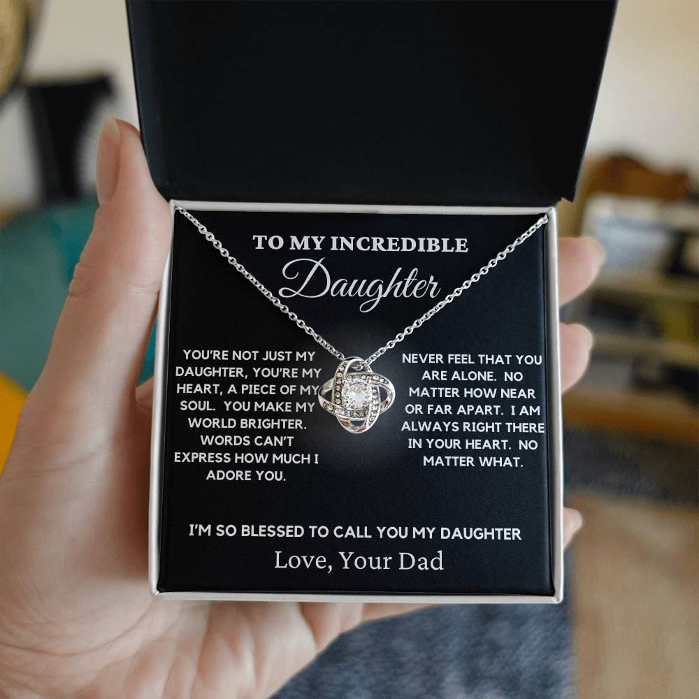 To My Incredible Daughter - Love Knot Necklace 4