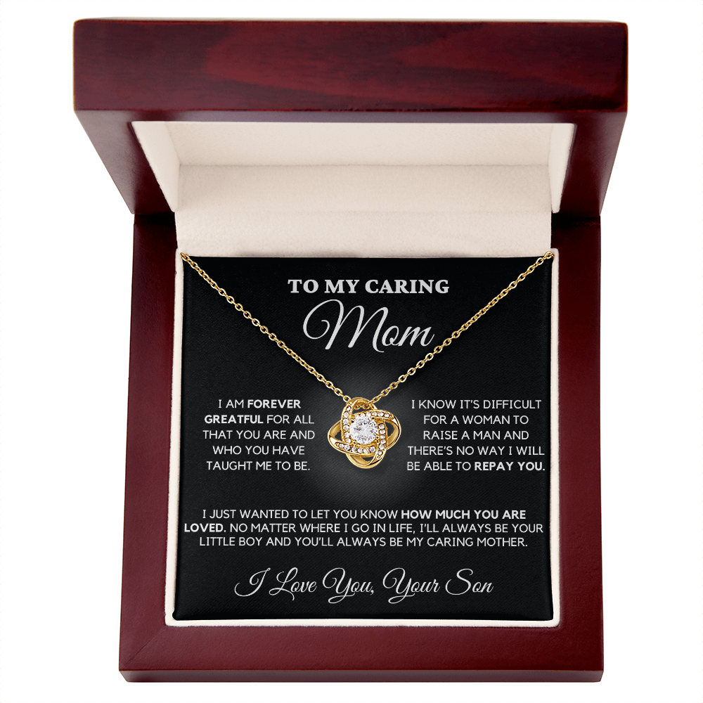 To My Caring Mom - Love Knot Necklace