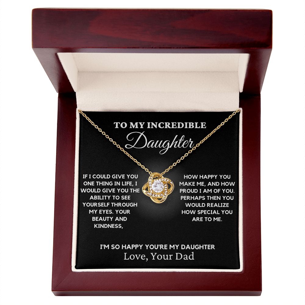 To My Incredible Daughter - Love Knot Necklace 1