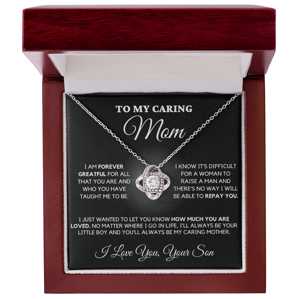 To My Caring Mom - Love Knot Necklace