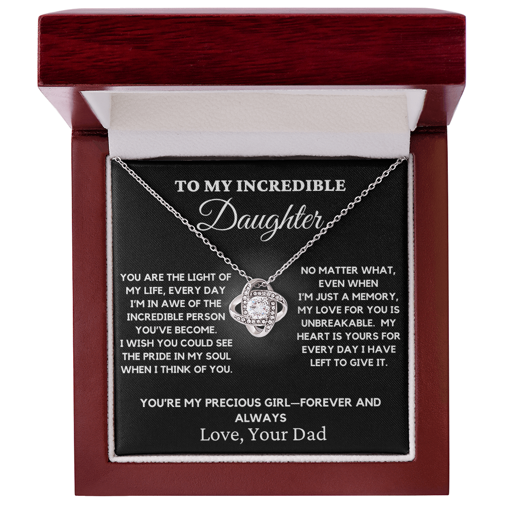 To My Incredible Daughter - Love Knot Necklace 5